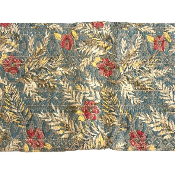 Pottery Barn Floral Quilted Pillow Sham 16" X 26" Cotton/Polyester Blend - Picture 1 of 6